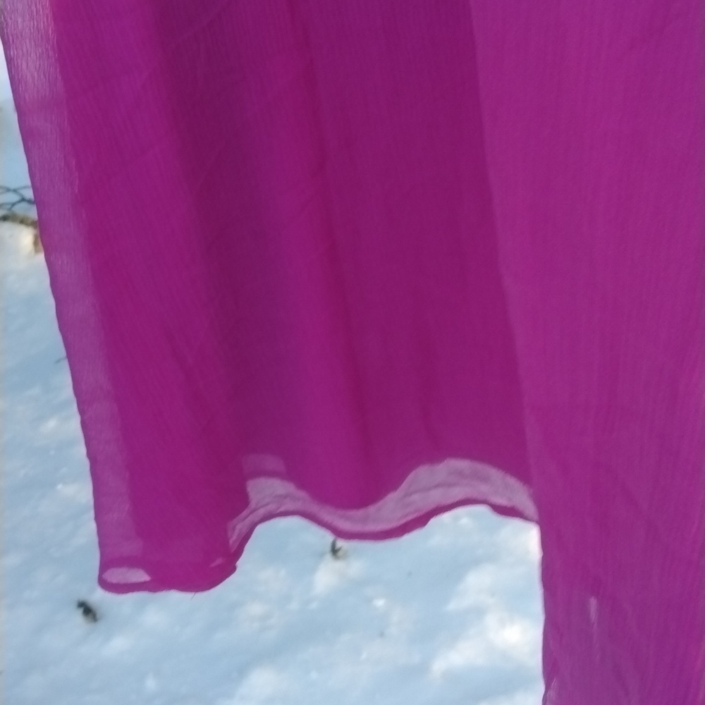 NWT J. Crew 100 % silk Chiffon Magenta Sleeveless Empire Waist Dress Size 8 - Picture 6 of 14